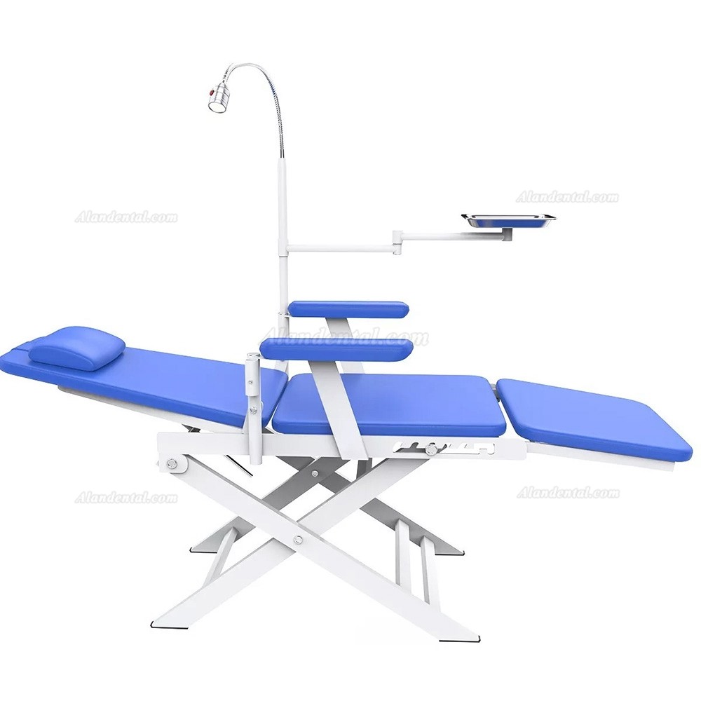 Dental Portable Folding Chair / Mobile Dental Chair with LED Light Lamp & Dental Tray